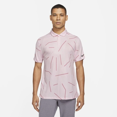Shop Nike Dri-fit Tiger Woods Men's Golf Polo In Pink Foam,black