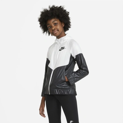 Shop Nike Sportswear Windrunner Big Kids' (girls') Jacket In White