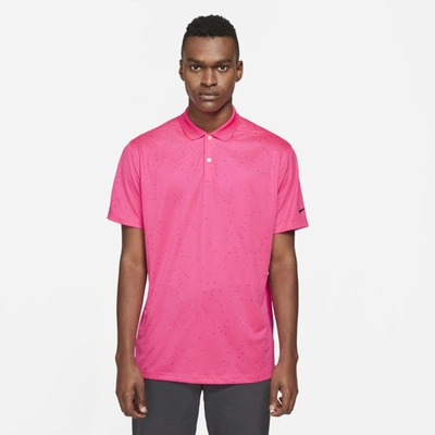 Shop Nike Dri-fit Victory Men's Printed Golf Polo In Hyper Pink,black