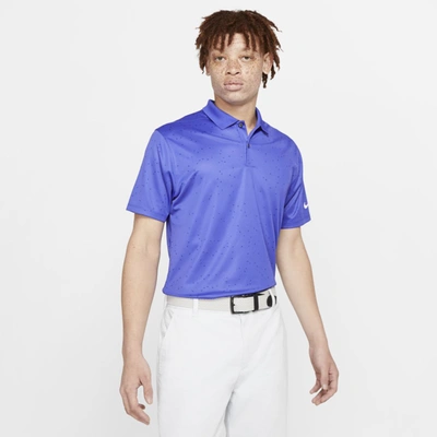 Shop Nike Dri-fit Victory Men's Printed Golf Polo In Lapis,white
