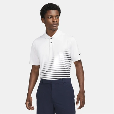 Shop Nike Dri-fit Vapor Men's Graphic Golf Polo In White,black,black