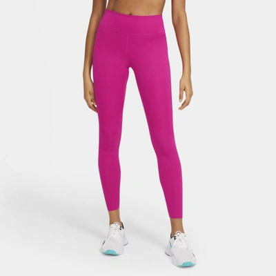 Shop Nike One Luxe Women's Mid-rise Leggings In Fireberry,clear