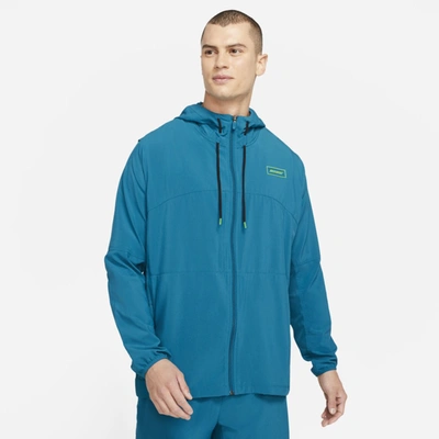 Shop Nike Sport Clash Men's Full-zip Training Jacket In Green Abyss,mean Green