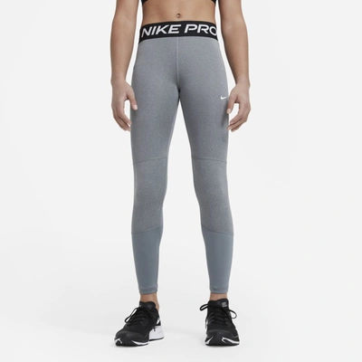 Shop Nike Pro Dri-fit Big Kids' (girls') Leggings In Grey