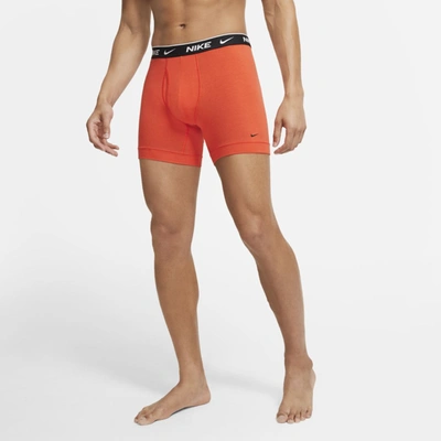Shop Nike Everyday Cotton Stretch Men's Boxer Briefs In Team Orange