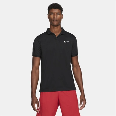 Shop Nike Court Dri-fit Victory Men's Tennis Polo In Black,white
