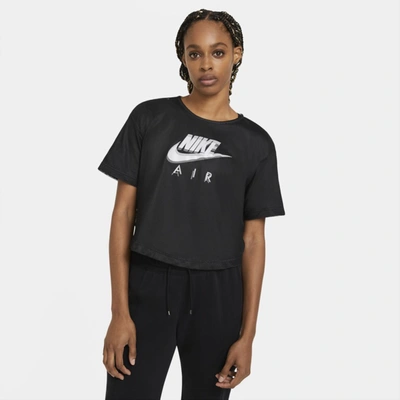Shop Nike Air Women's Mesh Short-sleeve Top In Black,black,white