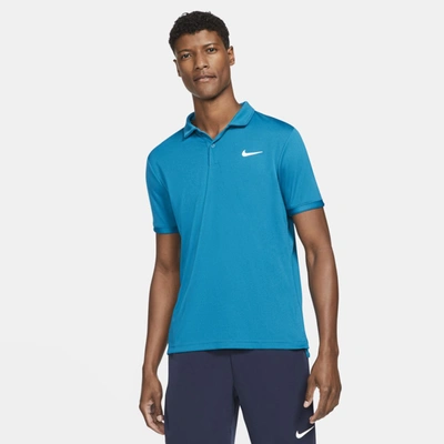 Shop Nike Court Dri-fit Victory Men's Tennis Polo In Green Abyss,white