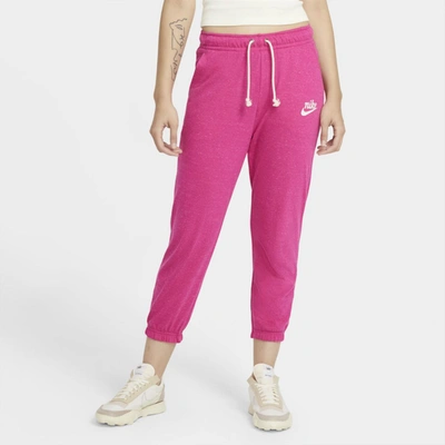 Nike Women's Sportswear Gym Vintage Distressed Pants In Fireberry,sail