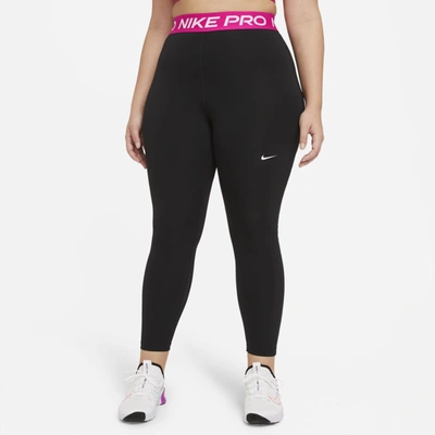 Shop Nike Pro 365 Women's Leggings In Black,fireberry,white