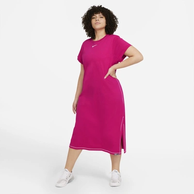 Shop Nike Sportswear Icon Clash Women's Maxi Dress In Fireberry,white