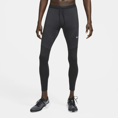 Shop Nike Men's Phenom Dri-fit Running Tights In Black