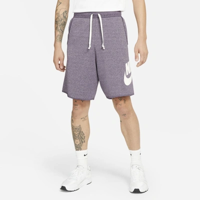 Shop Nike Sportswear Alumni Men's French Terry Shorts In Grand Purple,heather,sail,sail