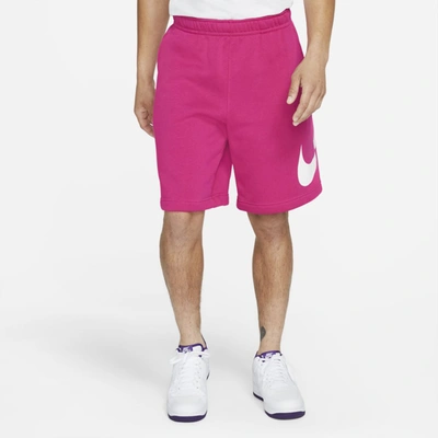 Shop Nike Sportswear Club Men's Graphic Shorts In Fireberry,fireberry