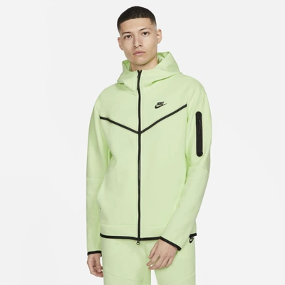 Shop Nike Sportswear Tech Fleece Men's Full-zip Hoodie In Light Liquid Lime,black