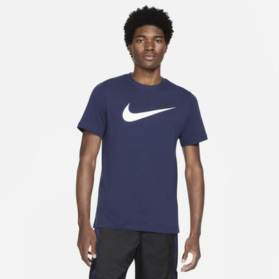 Shop Nike Men's  Sportswear Swoosh T-shirt In Blue