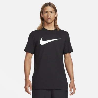 Nike Big Boys Solid Short Sleeves Hydroguard Rashguard In Black