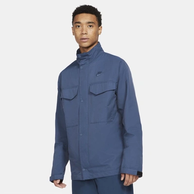 Shop Nike Sportswear Men's Woven M65 Jacket In Midnight Navy,midnight Navy