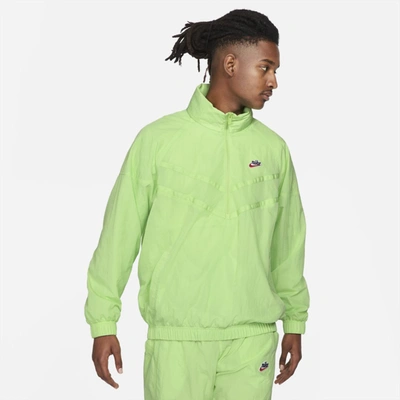 Shop Nike Sportswear Heritage Windrunner Men's 1/2-zip Hooded Jacket In Key Lime