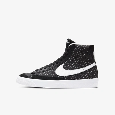 Shop Nike Blazer Mid '77 Big Kids' Shoes In Black,black,white