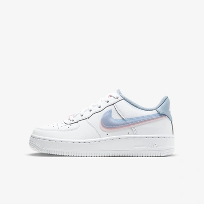 Shop Nike Air Force 1 Lv8 Big Kids' Shoe (white) In White,arctic Punch,light Armory Blue