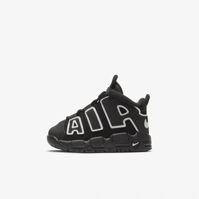 Shop Nike Air More Uptempo Baby/toddler Shoe In Black,black,white