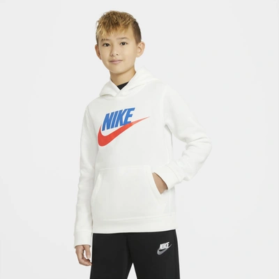 Shop Nike Sportswear Club Fleece Big Kidsâ Pullover Hoodie In Summit White