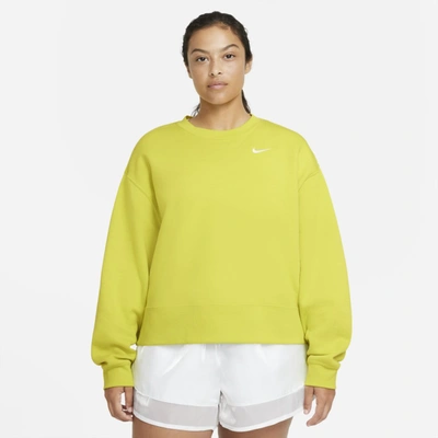 Shop Nike Sportswear Essential Women's Crew In High Voltage,white