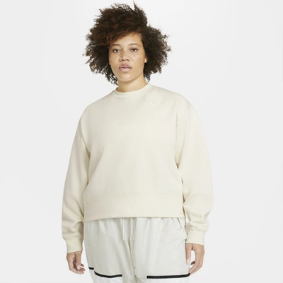 Shop Nike Sportswear Essential Women's Fleece Crew Sweatshirt In Coconut Milk,white