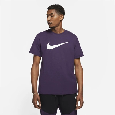 Shop Nike Sportswear Swoosh Men's T-shirt In Grand Purple,white