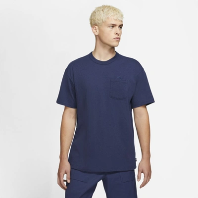 Shop Nike Sportswear Premium Essentials Men's Pocket T-shirt In Midnight Navy