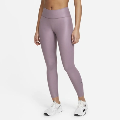 Shop Nike One Women's Mid-rise 7/8 Leggings In Purple Smoke,dark Raisin