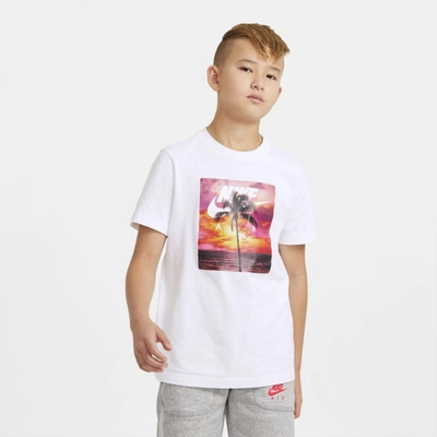 Shop Nike Air Big Kids' T-shirt In White