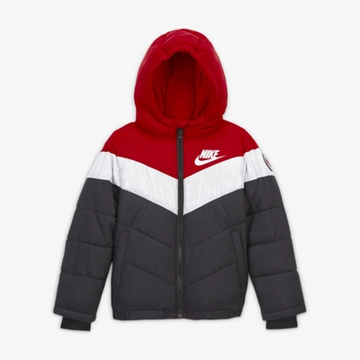 Shop Nike Little Kids' Color-block Puffer Jacket In University Red