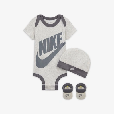 Shop Nike Baby (6-12m) Bodysuit, Hat And Booties Box Set In Brown