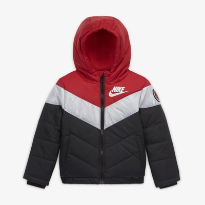 Shop Nike Toddler Color-block Puffer Jacket In University Red