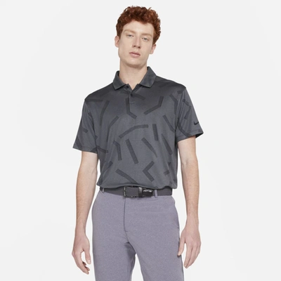 Shop Nike Dri-fit Vapor Men's Golf Polo In Dark Smoke Grey,black