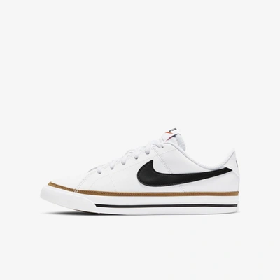 Shop Nike Court Legacy Big Kids' Shoes In White,desert Ochre,gum Light Brown,black