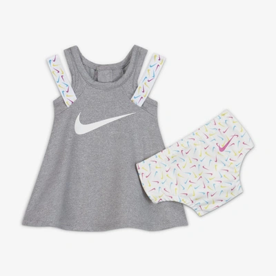 Shop Nike Dri-fit Baby Dress In Grey