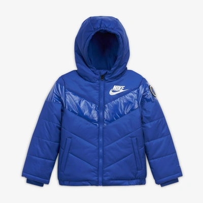 Shop Nike Toddler Color-block Puffer Jacket In Game Royal