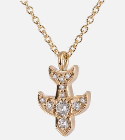 Shop Sophie Bille Brahe Petite Paloma 18kt Gold Necklace With Diamonds