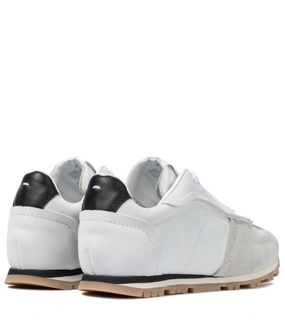 Shop Maison Margiela Replica Suede And Leather Sneakers In White