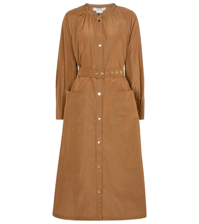 Shop 's Max Mara Ebbro Belted Poplin Shirt Dress In Brown