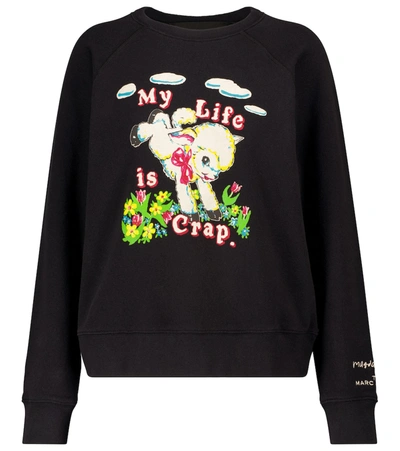 Shop Marc Jacobs X Magda Archer The Sweatshirt Cotton Sweatshirt In Black