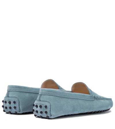 Shop Tod's Gommino Suede Loafers In Blue