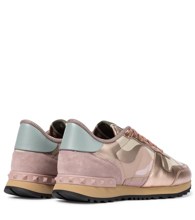 Shop Valentino Rockrunner Camouflage Sneakers In Pink