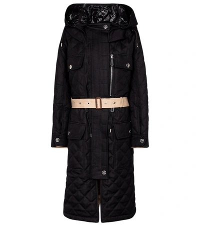 Shop Burberry Bleasdale Diamond-quilted Parka In Black