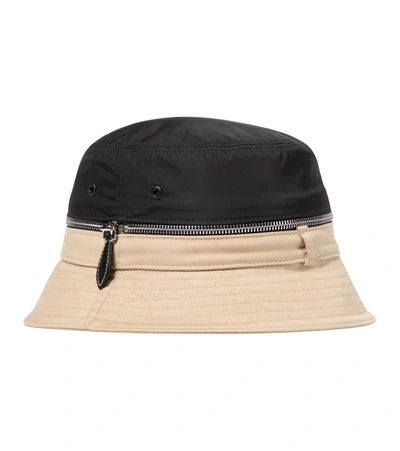 Shop Burberry Cotton-blend Bucket Hat In Beige