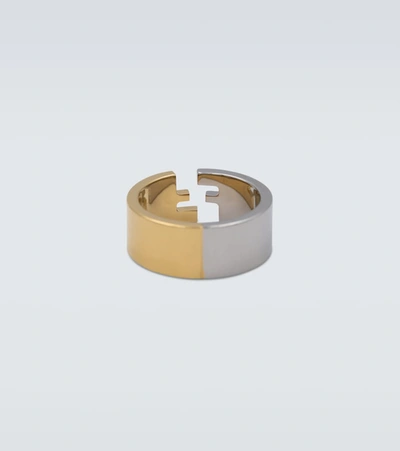 Shop Fendi Ff Bi-color Ring In Multicoloured