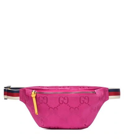 Shop Gucci Gg Jacquard Belt Bag In Pink